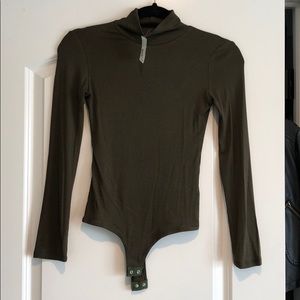 Olive Green Turtleneck Bodysuit by Ruby and Jenna